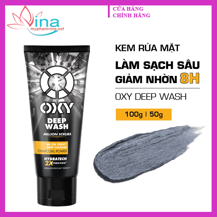 [HCM]Kem rửa mặt OXY Deep Wash Scrub Formula có hạt làm sạch sâu đánh bay nhờn tút sáng da 100ml