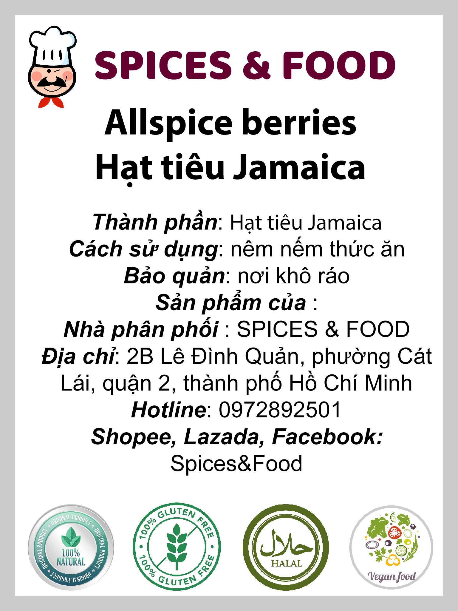 [Hũ 120ml] Allspice Powder - Bột tiêu Jamaica