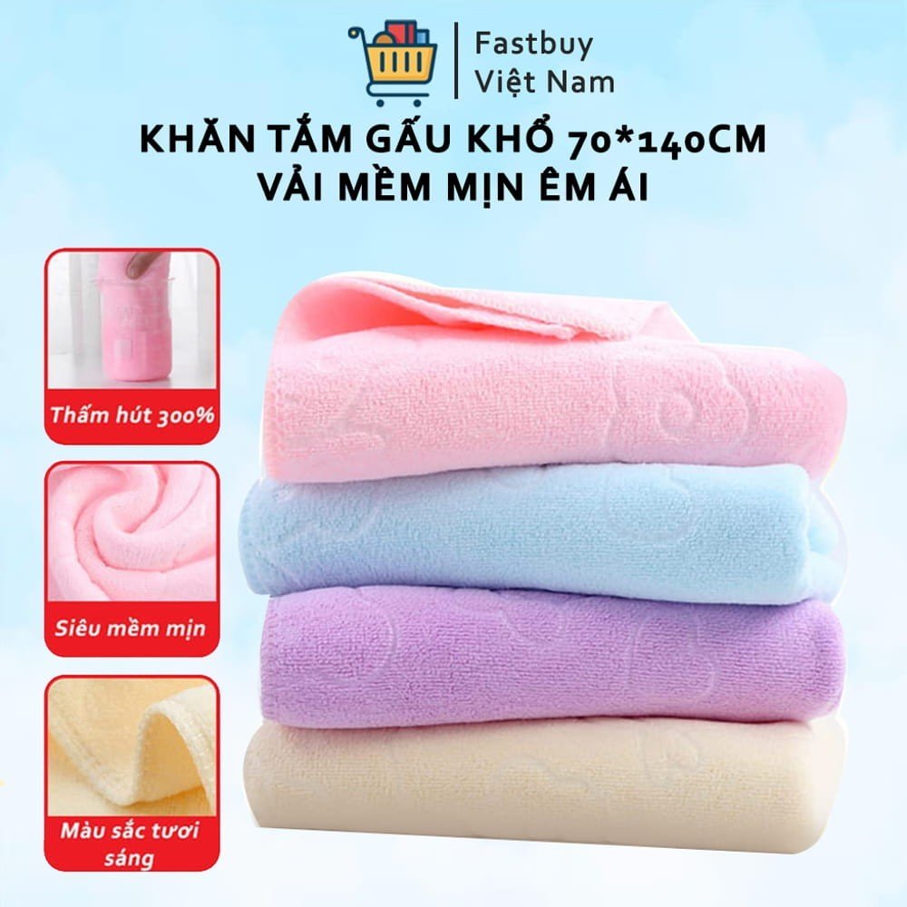 Combo 5 Khăn Tắm Xuất Nhật Cao Cấp - Chất Liệu Cotton Mềm Mại, Tthấm Nước Tốt Mang Đến Cảm Giác Thoải Mái Khi Sử Dụng.
