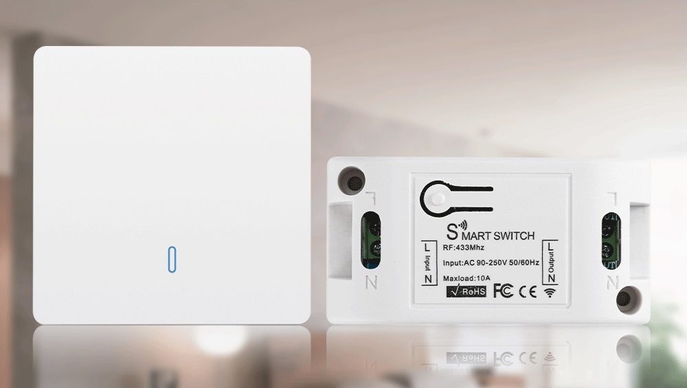 Công Tắc Thông Minh TUYA BASIC RF433mhz + Công Tắc Dán Tường TUYA RF433mhz