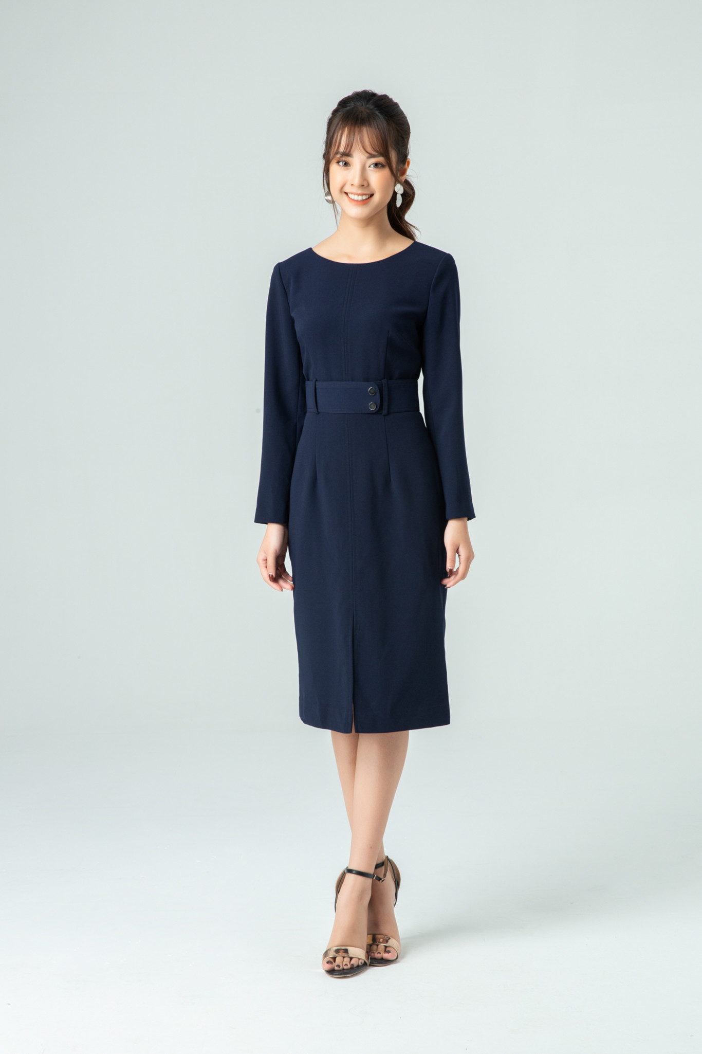 [TỪ 15-17.8 | VOUCHER 188K] Đầm suông tay dài (không kèm đai) IVY moda MS 48M5696