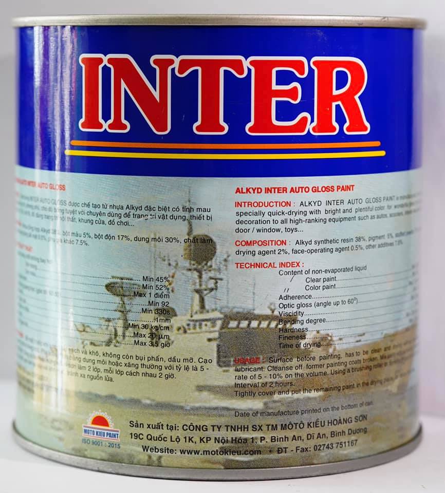 [Từ mã 8813-8824] Sơn vân bông INTER - nhiều màu sắc (Lon 900g)