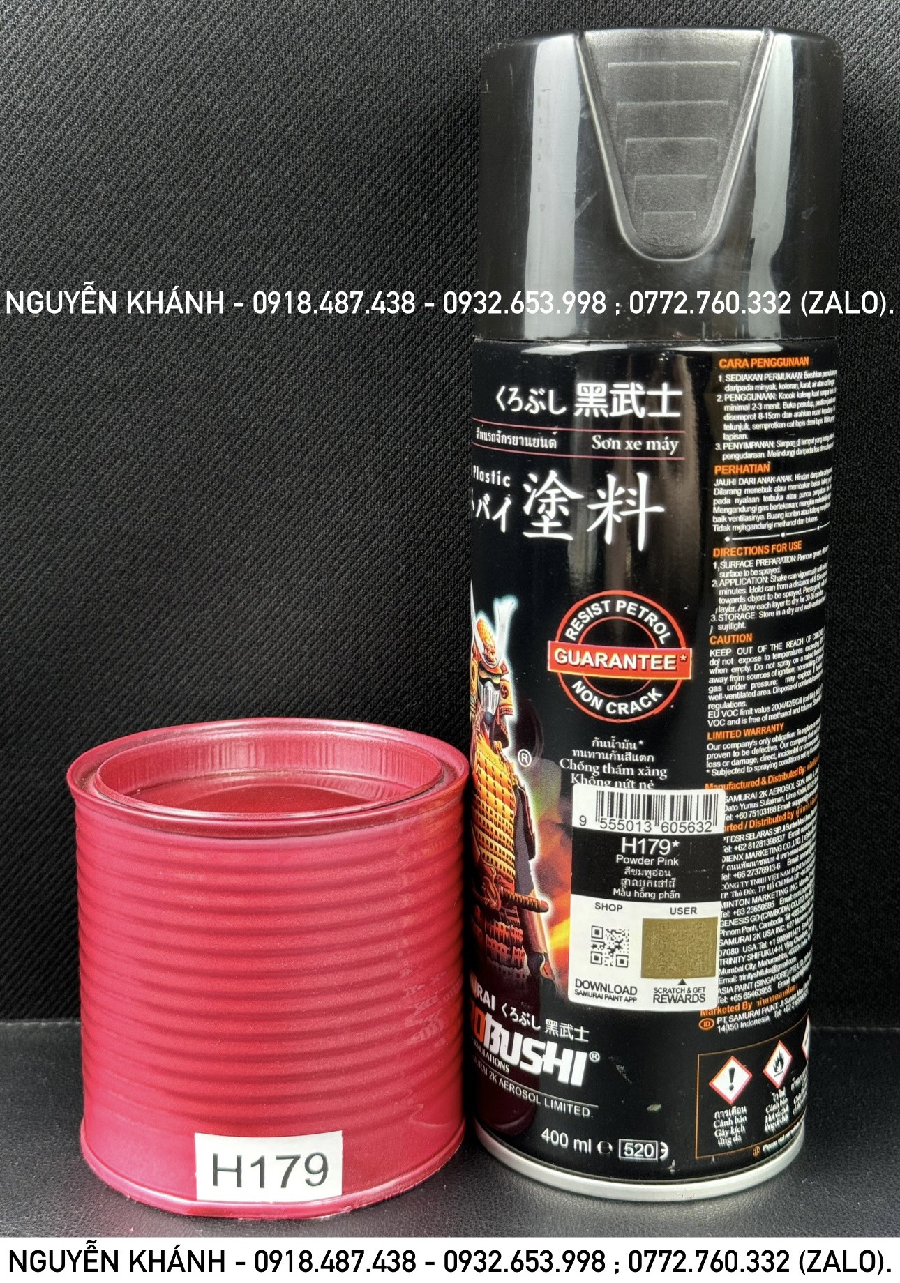 Sơn xịt samurai màu hồng phấn - H179