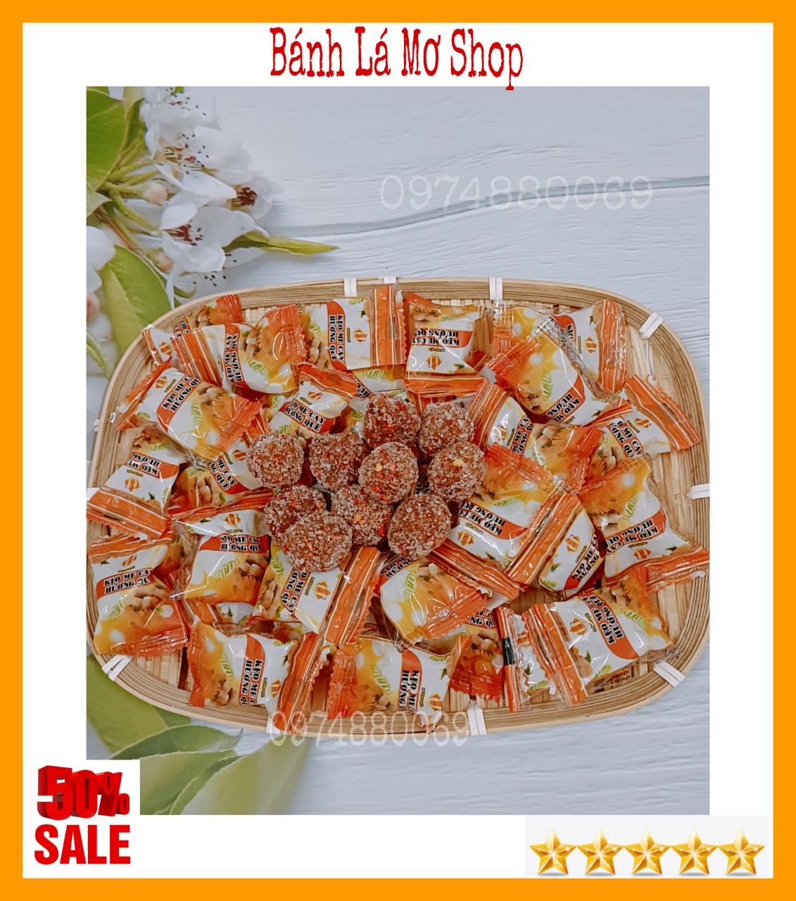 (FREESHIP) Kẹo Me Cay BẾN TRE- BÁNH LÁ MƠ SHOP