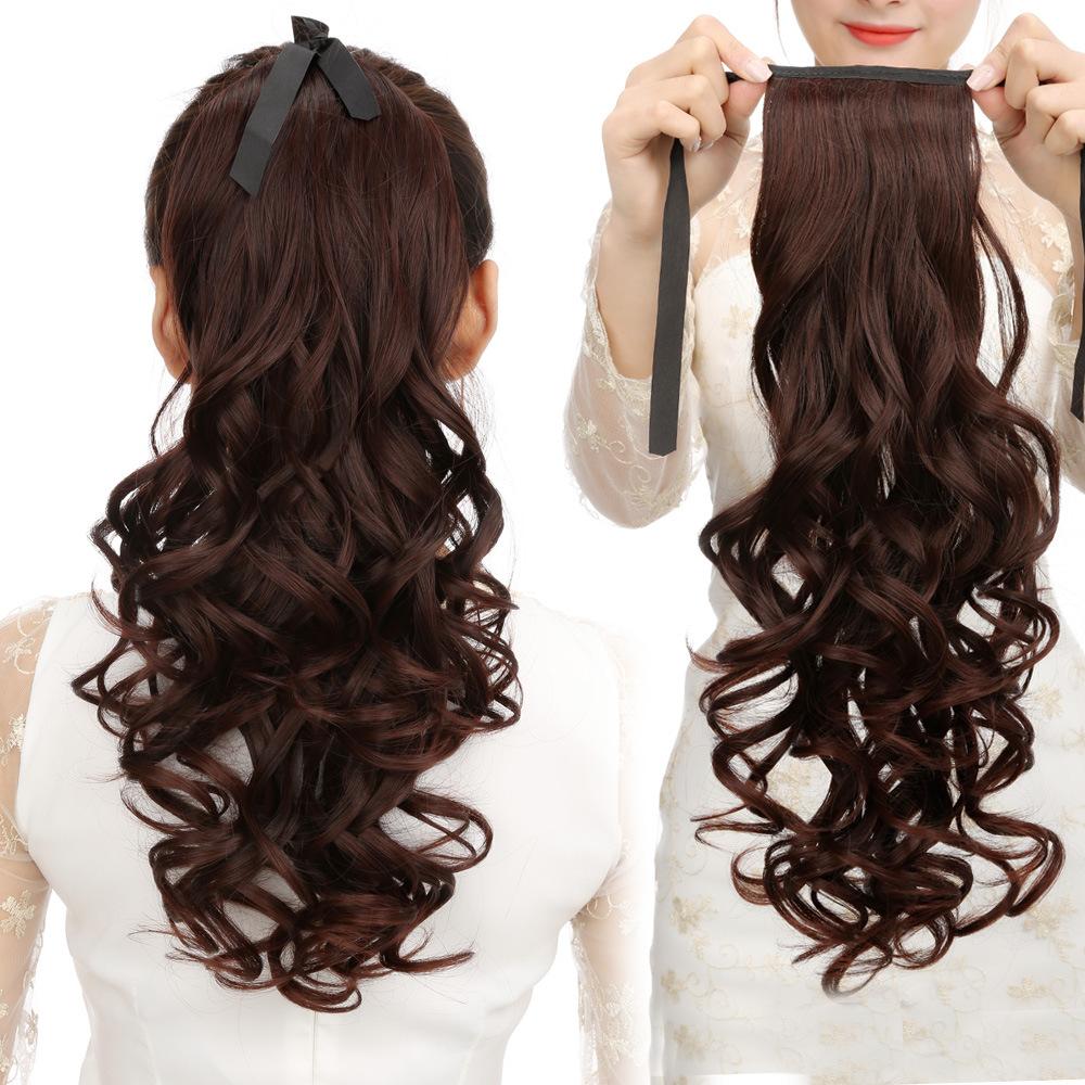 Tóc cột giả xoăn 50cm C136, tóc giả nữ Sỉ 40k