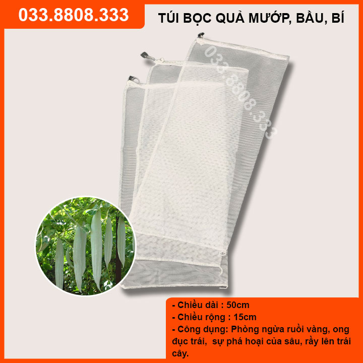 50 Túi Bao Trái Cây - Túi Bao Mướp, Bầu, Bí (50x15cm) tránh ong,côn trùng