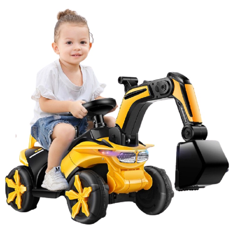 Xe cẩu chòi chân và cẩu điện 668 đồ chơi cho bé vận động có nhạc đèn