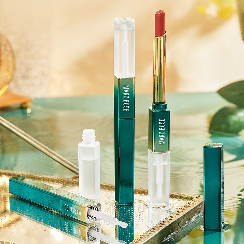 Son khóa màu chống nước Marc Buse son môi bền màu kháng nước lâu trôi chất son nhung lì son 2 đầu Marc Buse Hàn Quốc