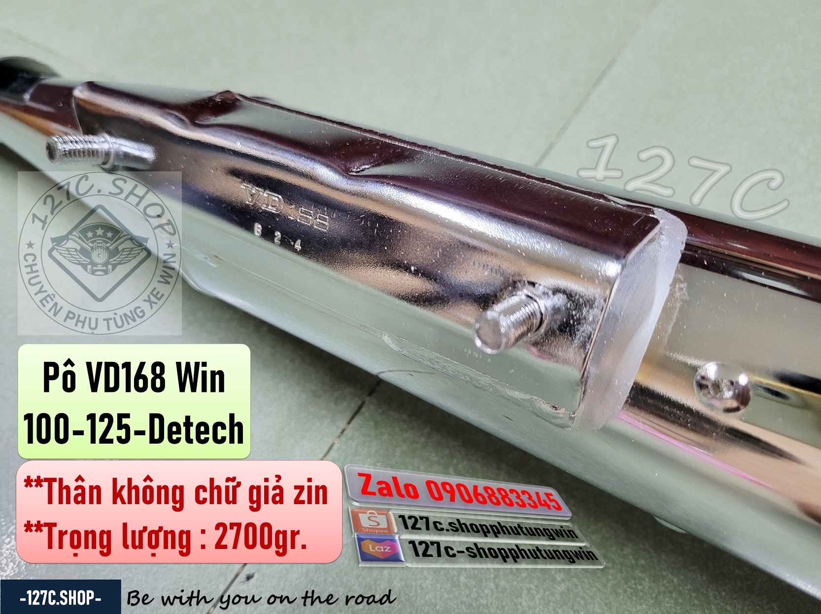 [HCM] Pô VD168 Win 100 Win 125 Win Detech (Thân không chữ giả zin)