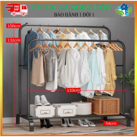 [ SANG TRỌNG - TÍCH KIỆM KHÔNG GIAN ] Giá Treo Quần Áo Chữ A Khung Kim Loại Nhập Khẩu