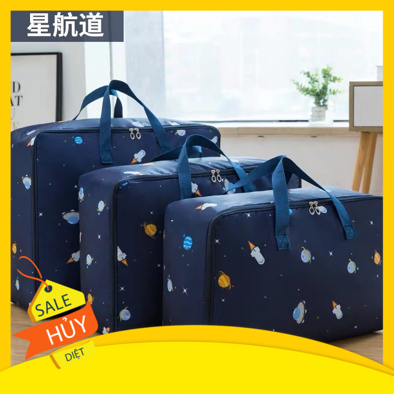 Set 3 túi đựng quần áo chăn màn họa tiết chống thấm có quai tiện dụng Họa