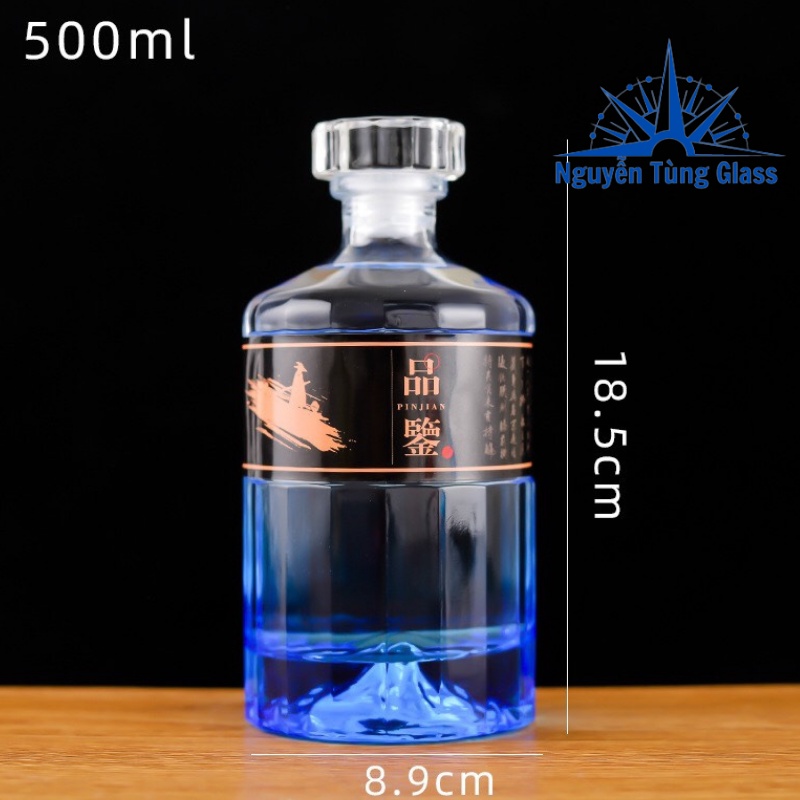 Vỏ Chai đựng Thủy Tinh nhật 500ML,  ( KHÔNG TEM  )