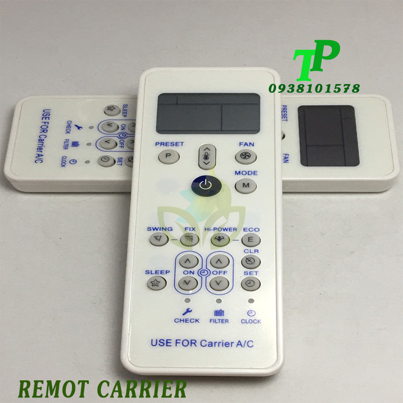 Điều Khiển, Remote Máy Lạnh Điều Hòa Carrier(Tặng Kèm Pin)
