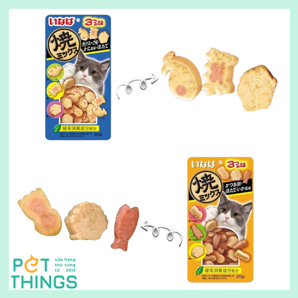 Bánh thưởng viên mềm cho mèo Inaba Soft Bits 25g