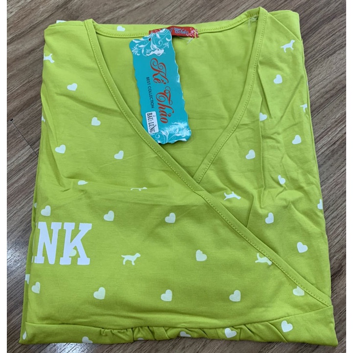 [40-65KG] Đồ bộ bầu lửng cotton mặc ở nhà cho bé ty được vải thun cotton lạnh dãn 4 chiều cao cấp không xù không ra màu thoáng mát có lưng thun điều chỉnh