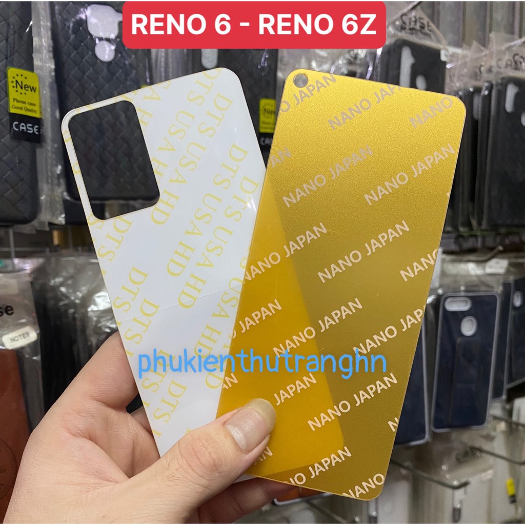 Combo Cường lực dẻo nano siêu bền cho OPPO RENO 6 - RENO 6Z + Dán ppf nhám chống vân mặt sau RENO 6 - RENO 6Z