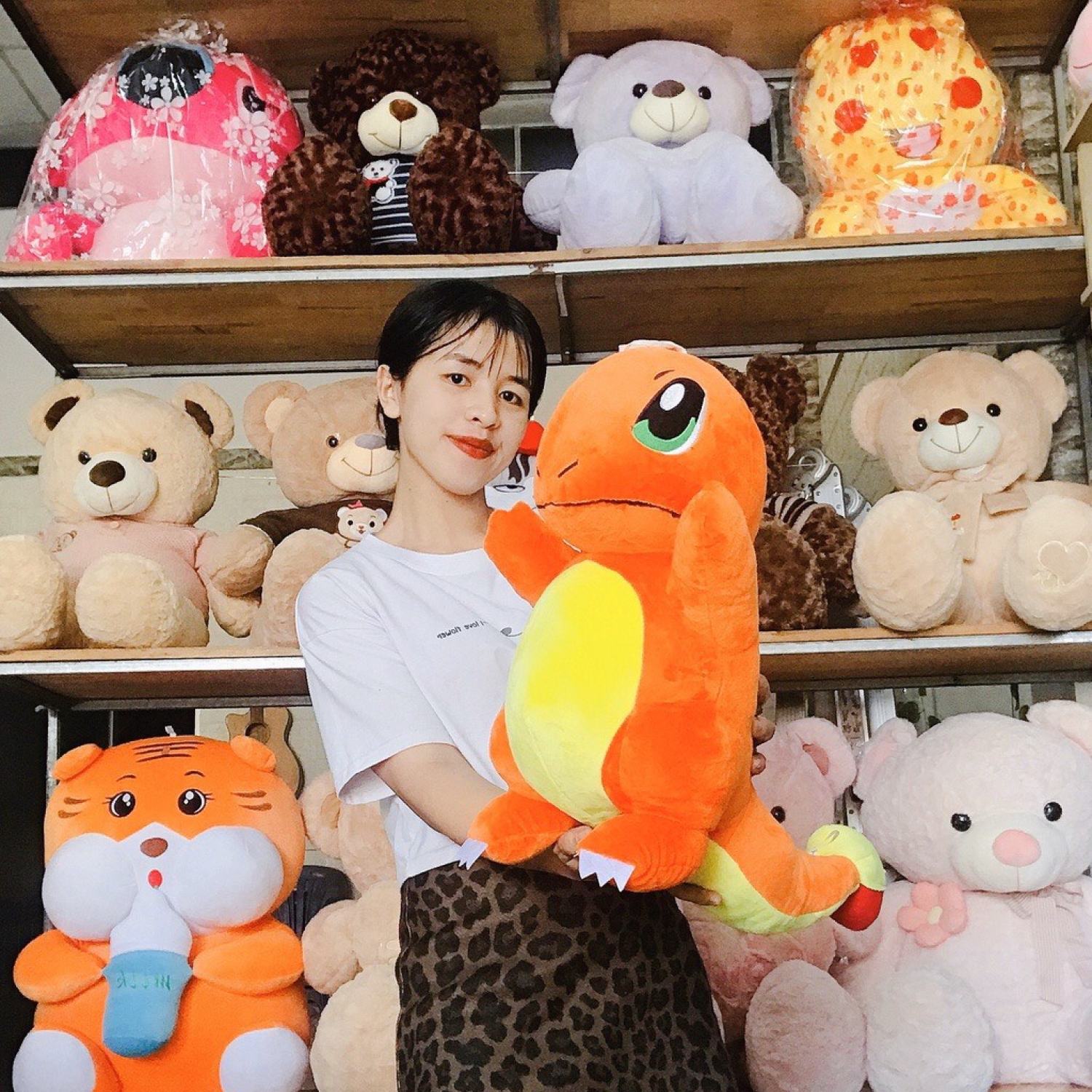 Gấu Bông Pokemon Charmander - Khủng Long Lửa 40cm+50cm+60cm