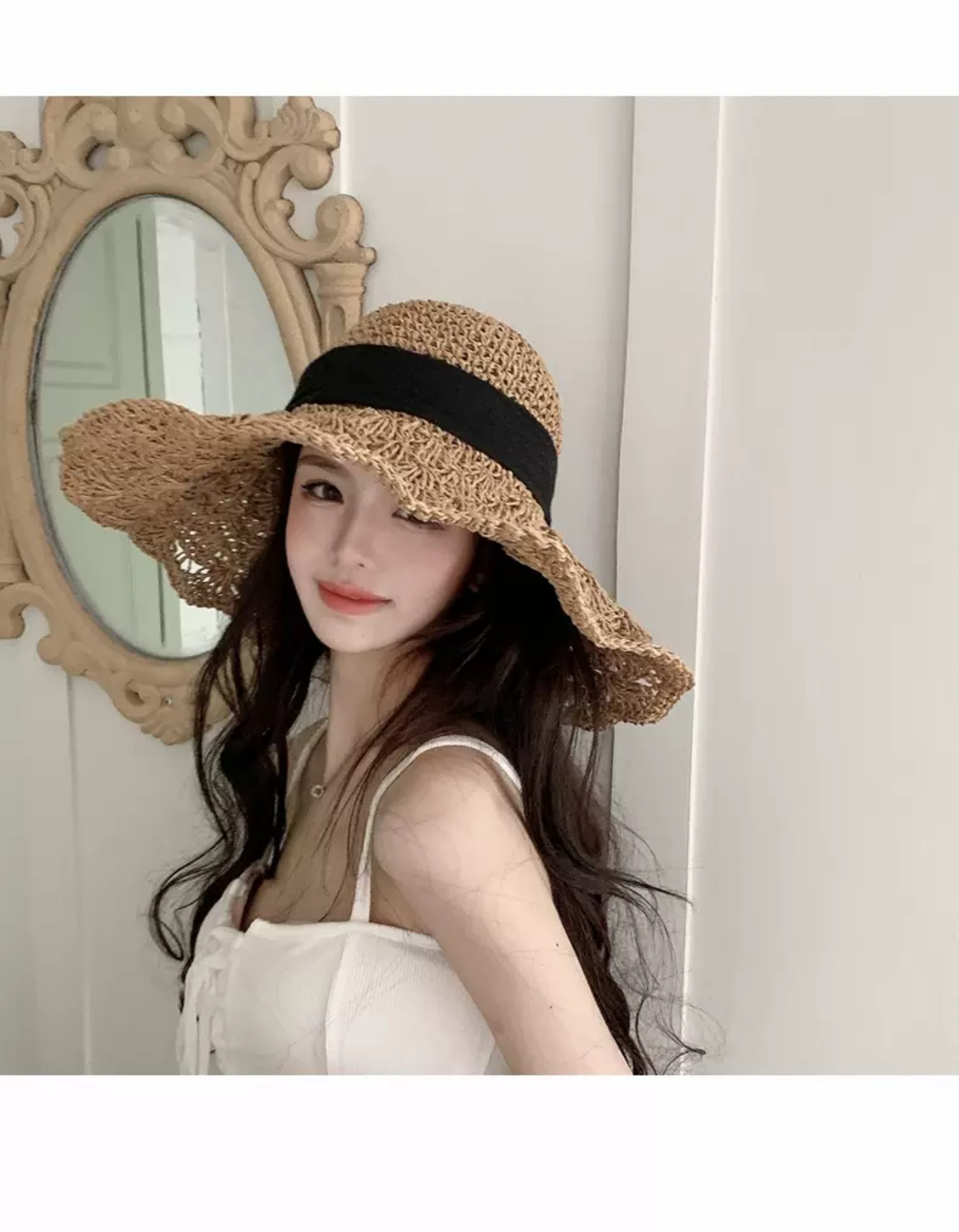 Mũ cói nữ thời trang đi biển du lịch