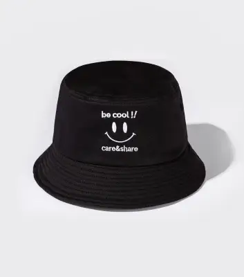 COOLMATE Mũ Bucket Hat thêu Be Cool!! màu Đen/Be