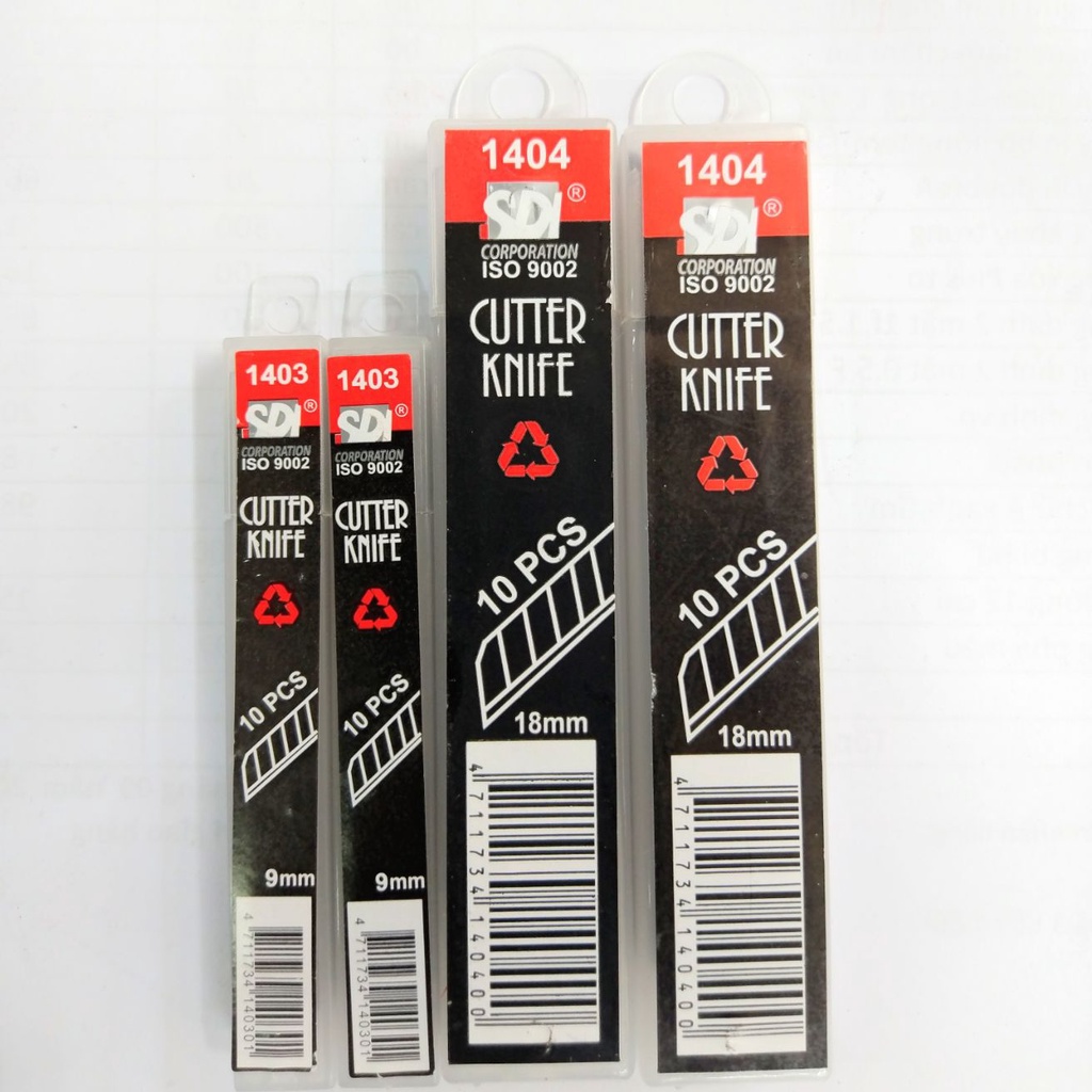 Lưỡi dao rọc giấy Nhỏ SDI 1403 (vỉ 10 lưỡi)