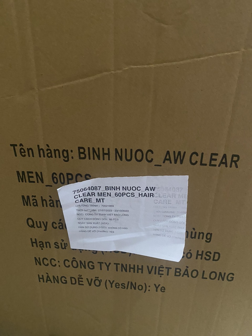 BÌNH NƯỚC THỂ THAO KM TỪ CLEAR MEN 1100ml