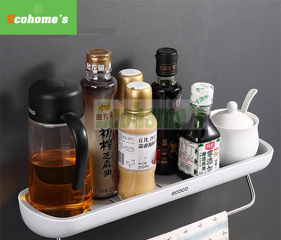 Kệ để đồ gắn tường đa năng Ecohom's với thiết kế sang trọng, mạnh mẽ và có rãnh thoát nước tránh ứ đọng, kệ treo tường nhà vệ sinh hoặc nhà bếp vô cùng tiện ích