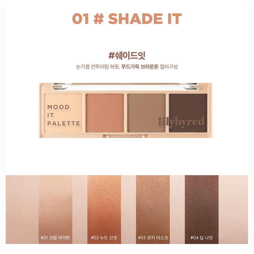 Bảng phấn mắt 4 màu siêu xinh lilybyred mood it palette 5.8g