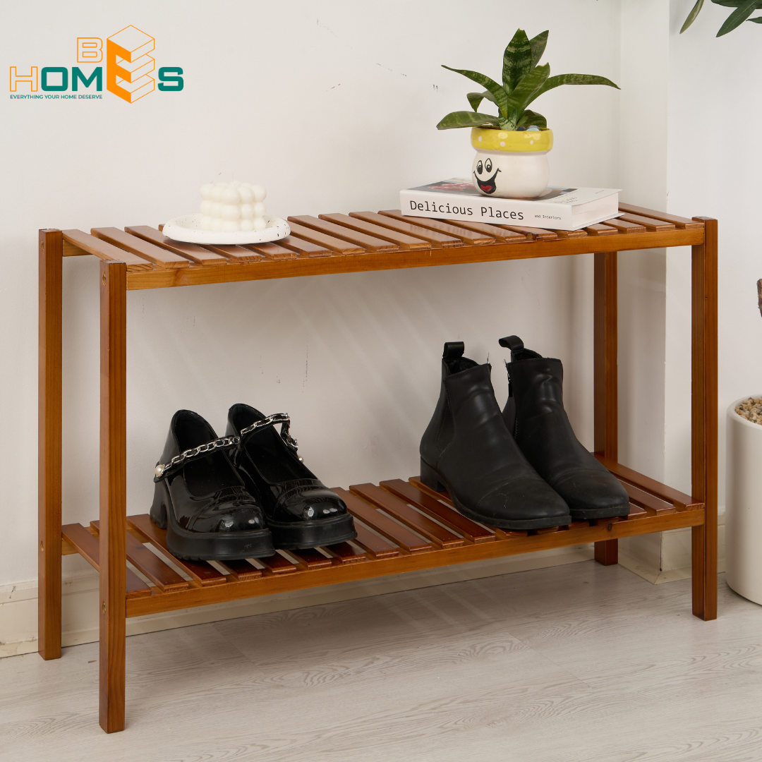 Kệ giày gỗ đa năng 2 tầng dài 80cm