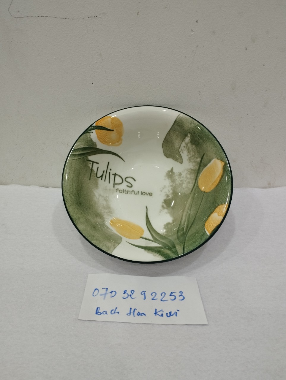 Tô sứ loe 15cm hoa văn Tulip ( tô 15cm x 5cm)