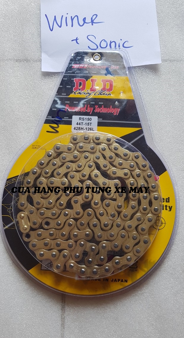 Trọn bộ sên nhông dĩa DID vàng cho xe Winner 150/ Winner X/ Sonic - hàng Nhật sên 9 li