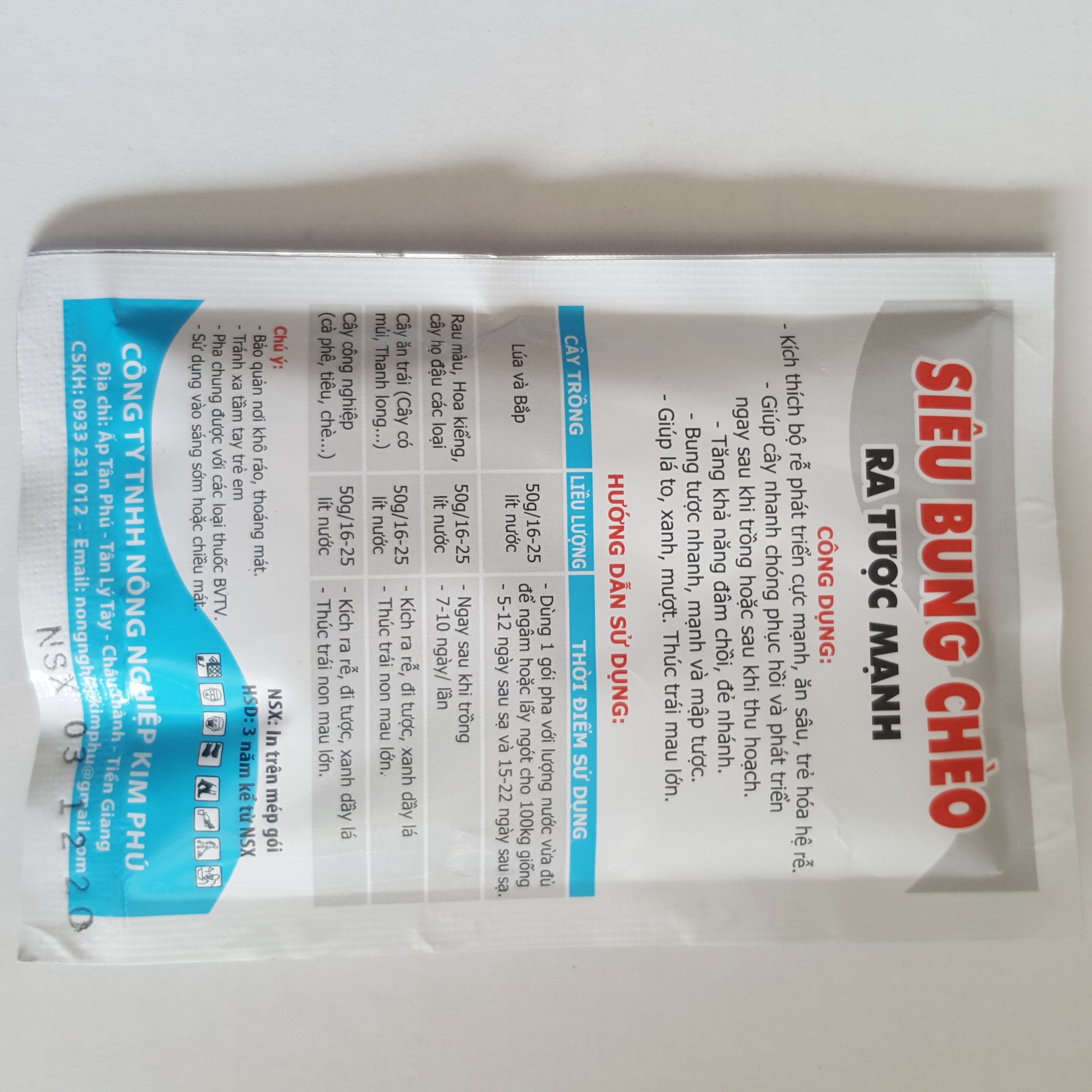 5 gói phân bón Siêu bung chèo - Ra tược mạnh - 50gr