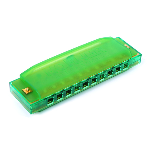 Kèn Harmonica Diatonic Hohner Happy Harp Green M5153 bằng nhựa màu xanh lá, harmonica cho trẻ em tập làm quen