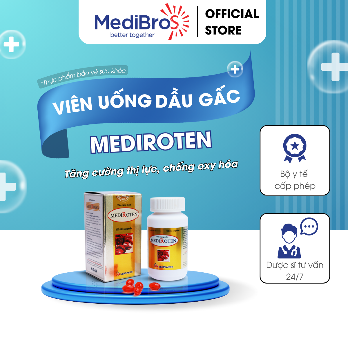 Viên Uống Dầu Gấc Mediroten 100 Viên nang mềm