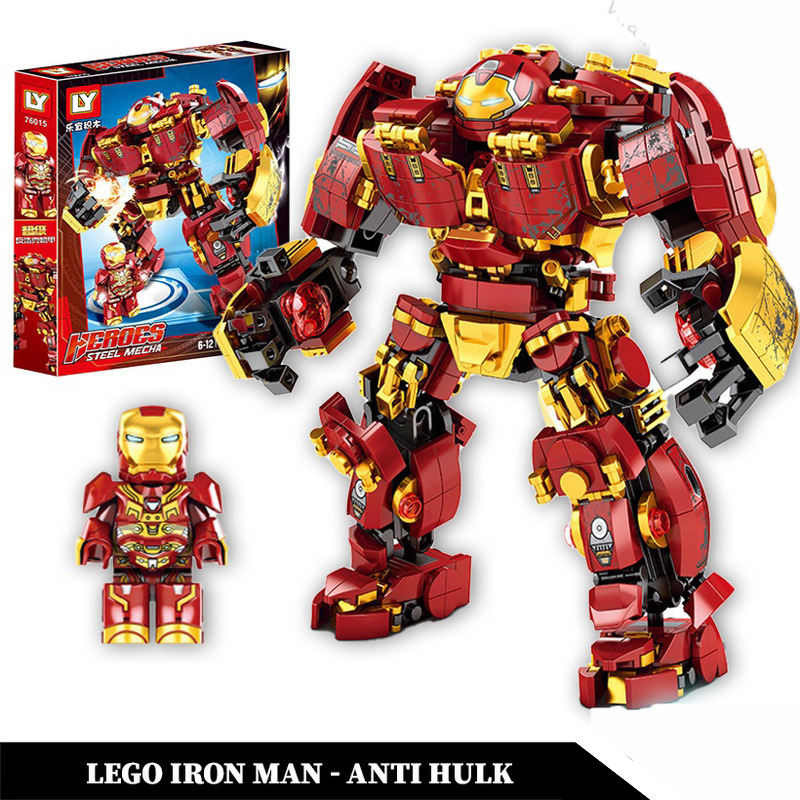Đồ chơi lắp ráp mô hình Ironman, Hulk Buster dành cho trẻ nhỏ