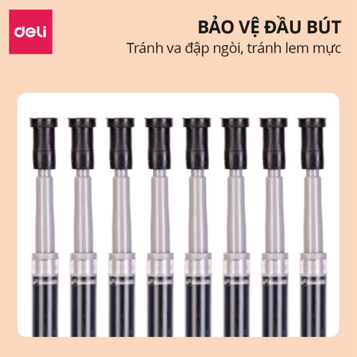 Ruột bút gel Deli 0.35mm dùng cho bút bi nước SA130/A122 lâu hết mực không gai khi viết mực trơn tru SE124 - Hình ảnh 4