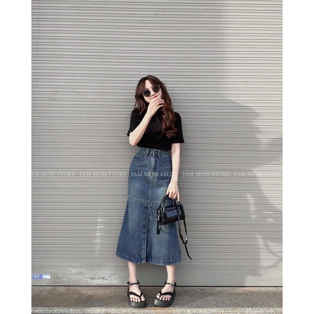 CHÂN VÁY JEANS ĐUÔI CÁ XẺ TRƯỚC 666