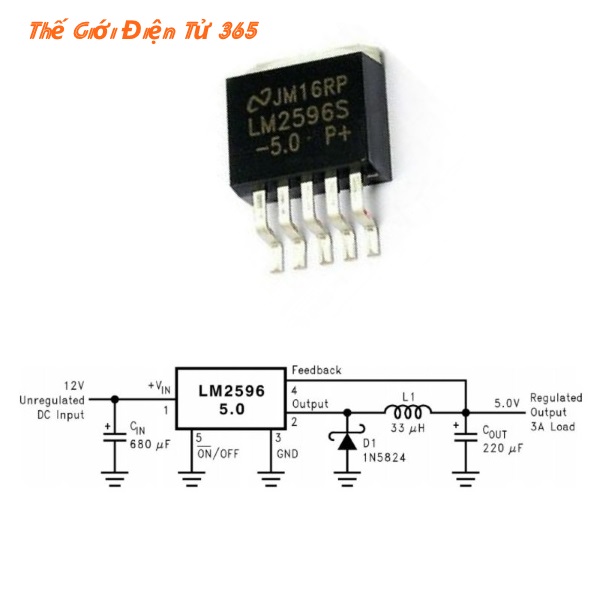 Ic nguồn lm2596s-5.0 buck 3a to263-5