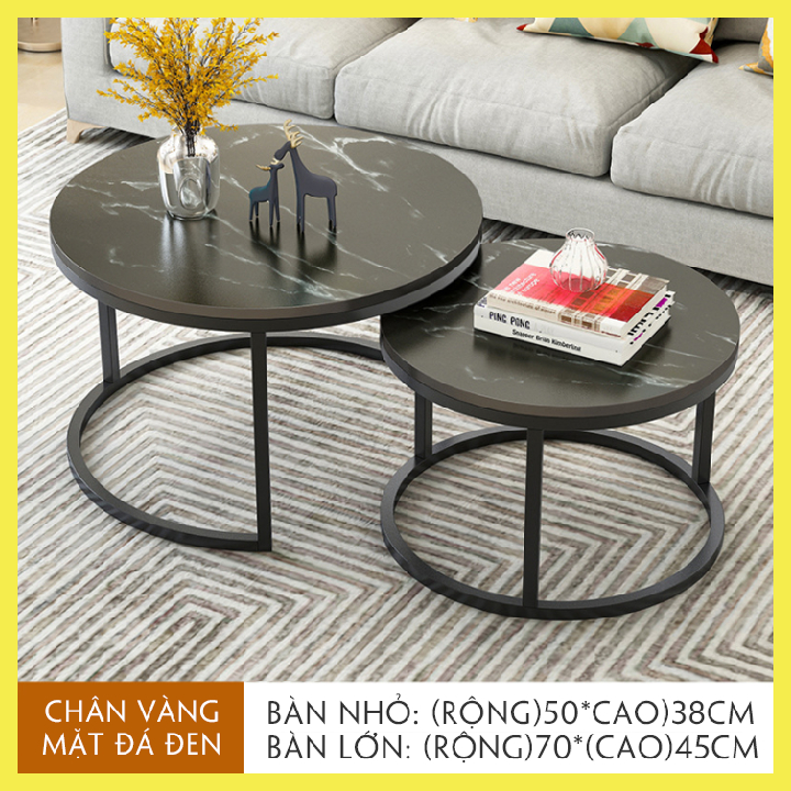 Bàn trà đôi cao cấp, bàn trà mặt vân đá đẹp, bàn sofa