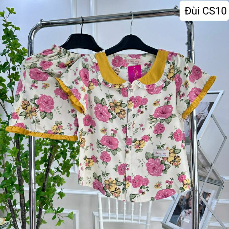 Quần áo nữ mặc nhà, đồ bộ mùa hè mẫu đùi chất liệu lụa nhẹ nhàng