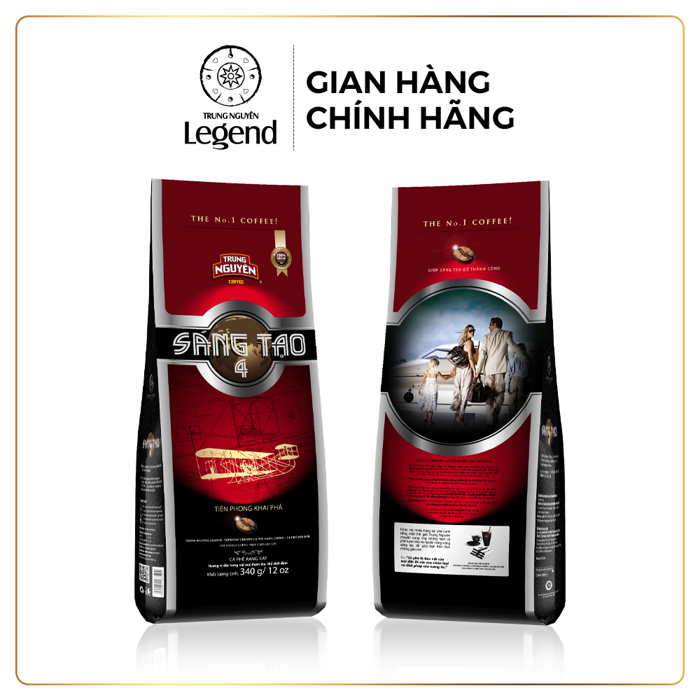 Trung Nguyên Legend Cà Phê Sáng Tạo 4 – Gói 340gr – Gu Mạnh Cân Bằng, Dùng Ngon Với Đá & Sữa