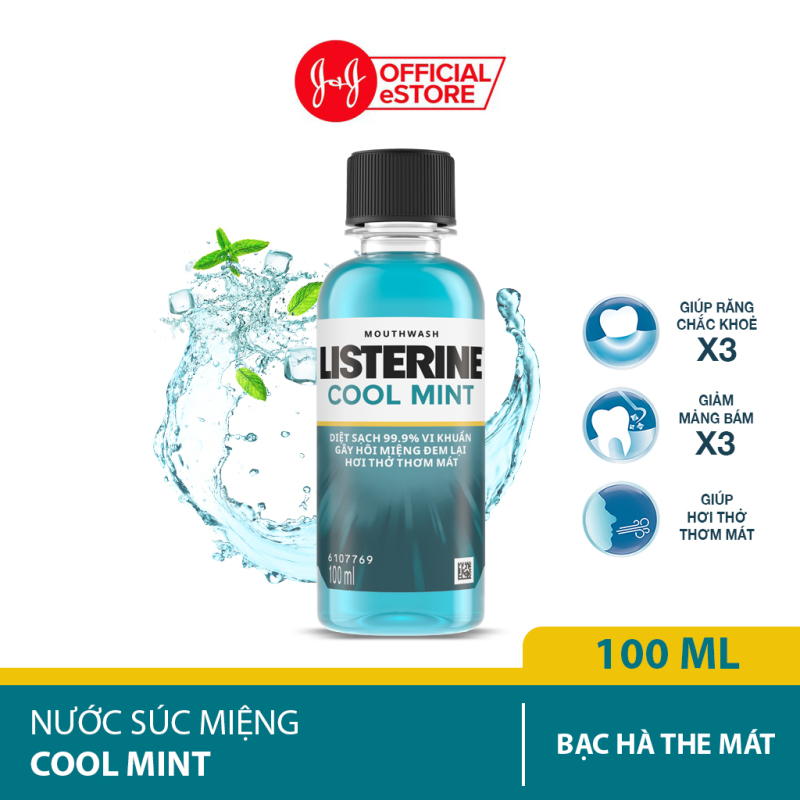 Nước súc miệng giữ hơi thở thơm mát Listerine cool mint 100ml - 100954764