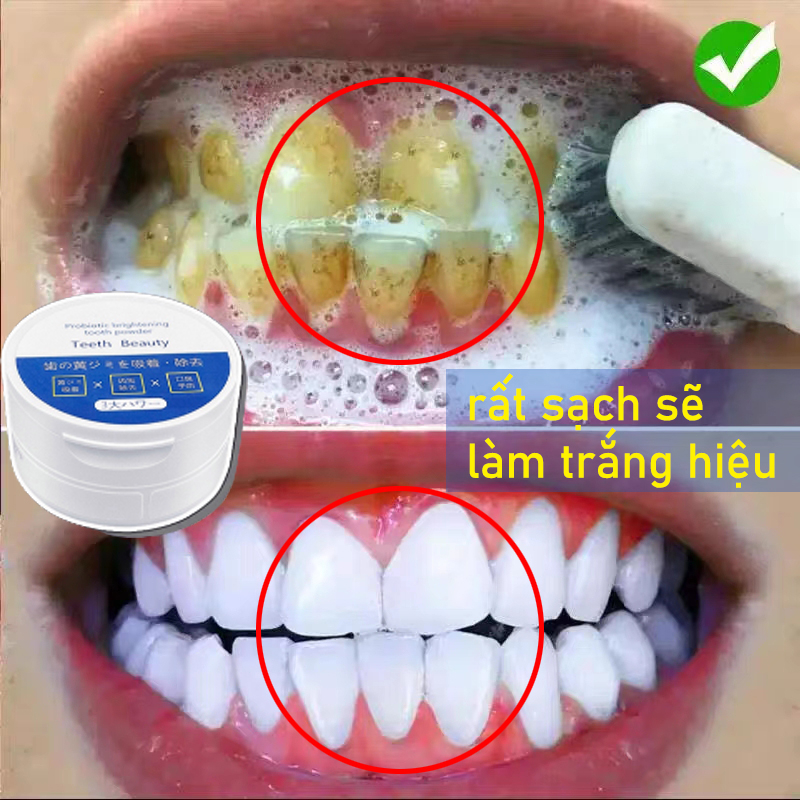 Bột Đánh Răng  Toothpowder tẩy trắng và làm sạch răng 50g [NHẬP KHẨU CHÍNH HÃNG 100%]