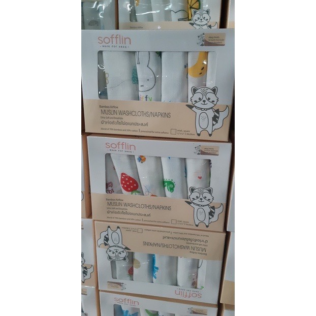 Sét 6 khăn sữa sợi tre Sofflin Thái Lan kt:30x30cm