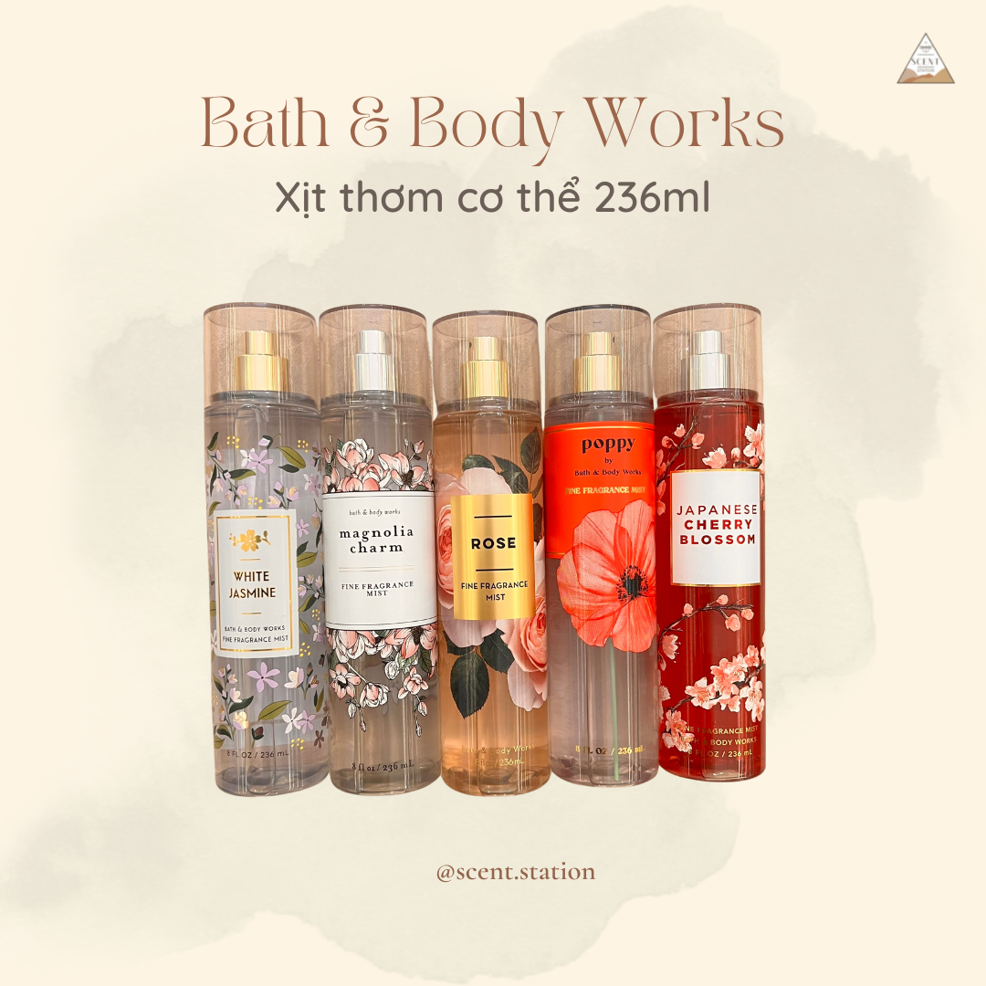 [Scent Station] [Link 2] Xịt thơm cơ thể Body mist Bath & Body Works 236ml