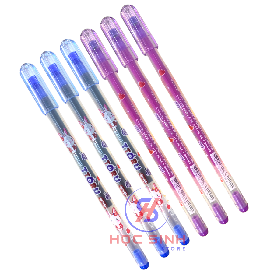 Hộp 12 Cây Bút Gel TTORU Hàn Quốc (Mực Xanh, Tím, Đỏ, Đen)