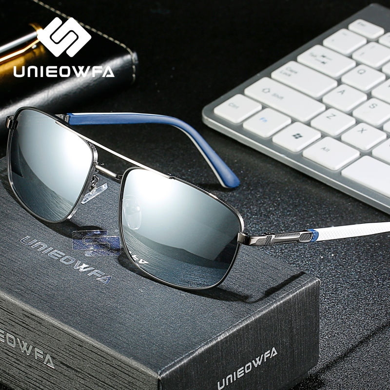Silver Mirror Polarized Sunglasses Men UV400 Optical Prescription Sun Glasses For Men Brand Designer Sunglases Male Oversized