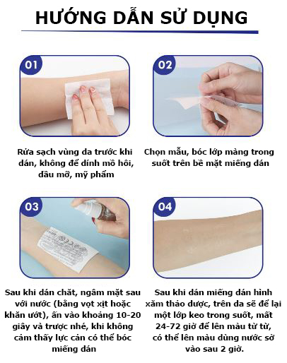 Miếng dán hình xăm thảo dược HC-017 nhiều kiểu dáng