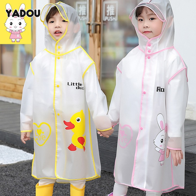 YADOU Children's Raincoat Cartoon Kindergarten Baby Children Primary School Students Transparent Raincoat Boys and Girls With Schoolbags
