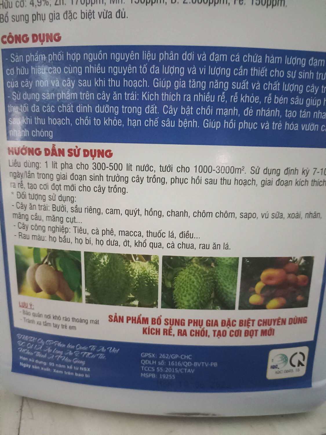 Phân dơi đạm cá cant 5lit