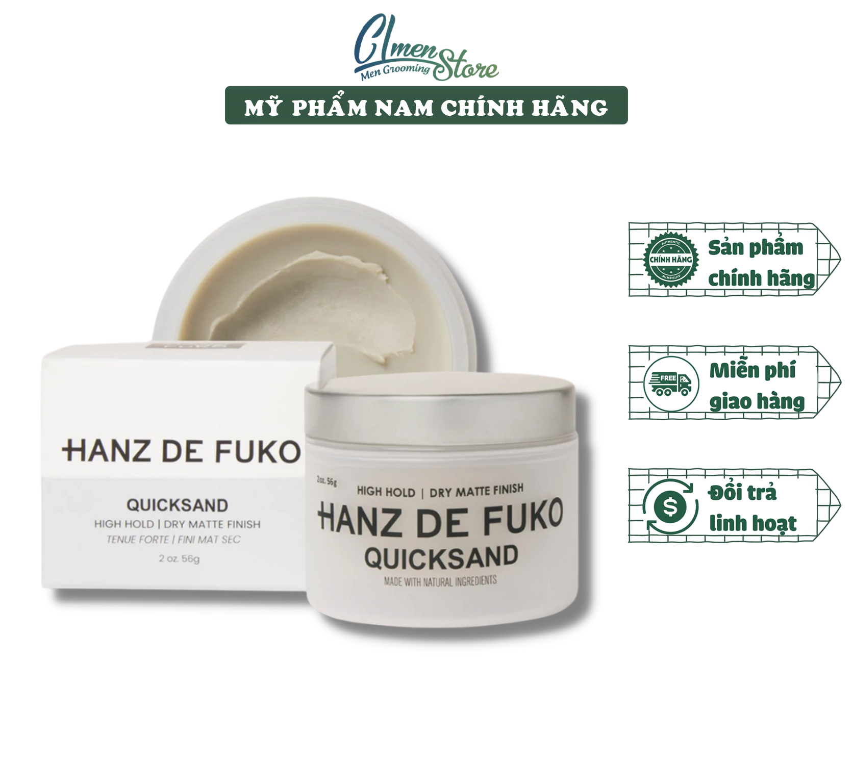 Sáp vuốt tóc hanz de fuko quicksand - new 2023